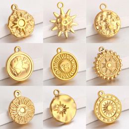 Charms 3Pcs Stainless Steel Sunburst Celestial Sun/Star/Earth Pendants DIY Necklace Jewelry Making Findings Bracelet Accessories