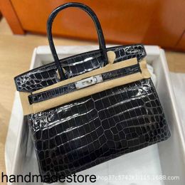 Crocodile Platinum Bag Nile Designer Skin Women's Bk30 Full Leather Handheld Full Stitched American Bay Crocodile 25