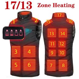 Jackets Men/Women USB Infrared 17 Heating Areas Vest Jacket Men Winter Electric Heated Vest Waistcoat For Sports Hiking Oversized