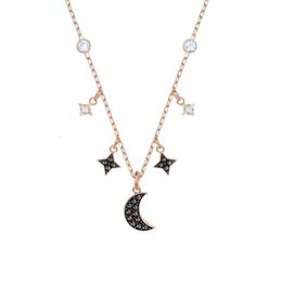 Swarovskis Necklace Designer Luxury Fashion Women Original Quality Pendant High Version Starry Moon Single Layer Mysterious Light Mythical