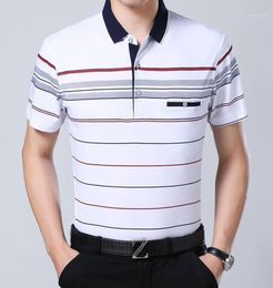 Brand Casual Summer Striped Short Sleeve Shirt Men Poloshirt Jersey Pocket Mens Polos Tee Shirts Dress Fashions Men039s4156219