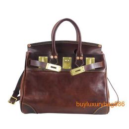 40cm Handbags Men's Old Handmade Leather Bags American Style Handmade Leather Small Handbag One Shoulder Handheld 40 Large Bag HB JM0Q