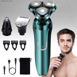 Electric Shavers Electric Shaver Washable Rechargeable Electric Razor Hair Clipper Cutting Shaving Machine for Men Beard Trimmer Wet-Dry Dual Use Q240119