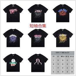 Spider Web Men's T-shirt Designer Sp5der Women's t Shirts Fashion 55555 Short Sleeves Hip Hop Collection Young Thug Celebrity Same Style Foam Letter Couple Tee 8g63