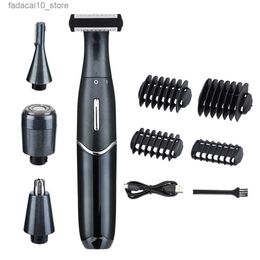 Electric Shavers 4 in 1 New Electric Shaver Electric Beard Trimmer USB Rechargeable Professional Hair Trimmer Hair Cutter Adult Razor Hair Care Q240119