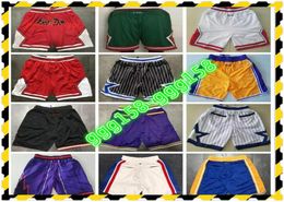 Top Quality Mens Just Don Basketball Shorts Team Pocket Hiphop Sport Pants Sweatpants Mitchell Ness Classic White Blue Red Pu9636576