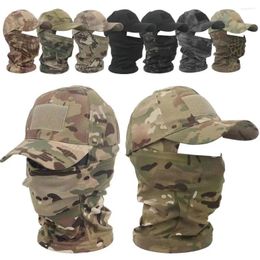 Ball Caps Men Women Military Hood Outdoor Breathable Windproof Snapback Sun Hats Sunscreen Camouflage Balaclava Mask Baseball Hatsi