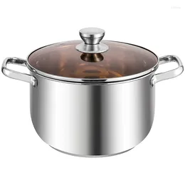 Bowls 8 QT Soup Pot Stainless Steel Stockpot With Lid Saucepot Pasta Cooking Double Handles Dishwasher Safe