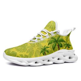 Coolcustomize custom summer flower palm beach shell women's running tennis walking sports clover shoes couple sneaker mesh upper breathable printed unisex Shoes