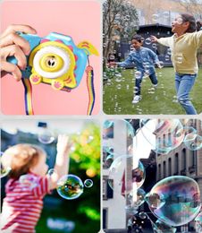 US stock Kids Cute Funny Cartoon Automatic Electric Bubble Machine Blower Handle Battery Powered Outdoor Sports Soap Bubble Maker 1915794