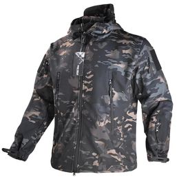 Jackets Men's Military Camo Jacket Men Fleece Soft Shell Military Tactical Jackets Safari Multicam Male 5XL Us Army Jackets Windbreaker