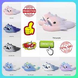 Designer Casual Platform shark Slides Slippers Men rainbow fashion slip wear-resistant Light weight breathable Low cut super soft sandals size36-45