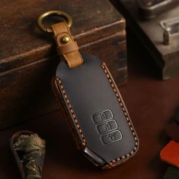 Car Key Case Cover Genuine Leather for Kia 2022 Sportage 2023 Niro Hybrid 2021 Sorento MQ4 2022 EV6 GT-Line K8 V6 Keyring