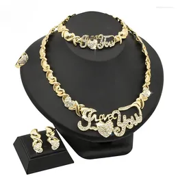 Necklace Earrings Set Luxury Dubai Gold Colour For Women & Arab African Nigerian Bridal Jewellery