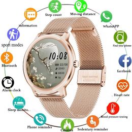 Watches 2021 New Smart Watch Women Physiological Heart Rate Blood Pressure Monitoring For Android IOS Waterproof Ladies Smartwatch