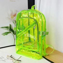 Bags Unisex PVC Jelly Backpack Lightweight Transparent Visible Backpack Waterproof MultiPurpose for School Work Stadium Travel