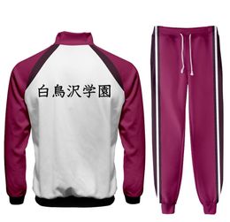 Anime Haikyuu Cosplay Costume Shiratorizawa Academy Volleyball Club Zip Jacket and Sweatpants Two Piece Set Sportswear Jerseys4444303