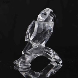 Arts and Crafts Crystal Cute Parrot Figurines Miniature Handmade Glass Animal Statue Crystal Craft Glass Table Ornament Home Decor Xmas Gifts YQ240119