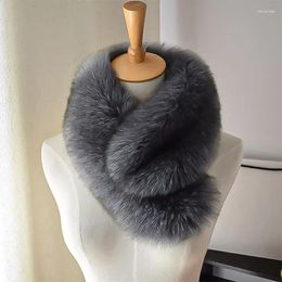 Scarves Winter Fashion Faux Fur Collar Natural Headbands Black White Scarf For Women Wraps Neck Warmer Luxury Furry Ring