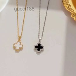 Jewellery 18k Plated Gold Girls Gift Clover Necklace Hot Pendant Women Elegant Highly Quality Two-sided Choker L4EH QL31