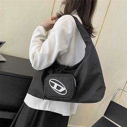 Small Design Striped Nylon Underarm Tote Bag New Large Capacity One Shoulder Handheld Cloud Factory Online 70% sale