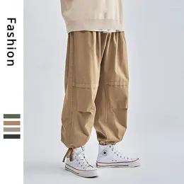 Men's Pants Loose Casual Solid Joggers Cargo Hip Hop Streetwear Male Cotton Harajuku Harem Trousers Spring Sweatpants 2XL
