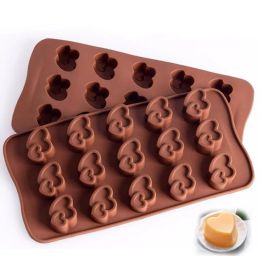 15 Cavity Double Heart Silicone Jelly Moulds Fifteen Holes Ice Cube Tray Heat Resistance Baking Kitchen Chocolate Molds ZZ