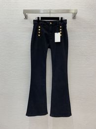 Designer Jeans 2024 Nuova Primavera Estate Moda Pannelli Flare Pantaloni Marca Stesso Stile Pantaloni Abbigliamento Donna di Lusso 0119-2