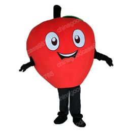 Performance Red Apple Mascot Costume Halloween Fancy Party Dress Cartoon Character Outfit Suit Carnival Adults Size Birthday Outdoor Outfit