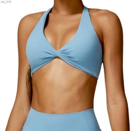 Yoga Outfits Lycra Sport BH Push Up Sport BH 2024 Neue Polsterung Yoga Gym Top Damen Fitness Kleidung Pilates Kleidung Braun Rosa Blau GelbH24119