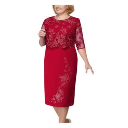 Abiti taglie forti Abito estivo autunnale da donna taglie forti Abito elegante in pizzo Abito da sera femminile blu da sera Abito da cocktail curvy di grandi dimensioni Vestido Designer 884