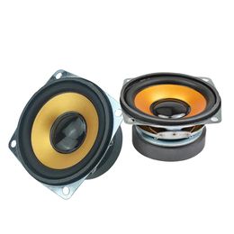 Speakers 2PCS 4 Ohm 2.5Inch Audio Woofer Speaker 65MM Full Range Rubber Edge Orange Basin Square Loudspeaker DIY Home Theater Sound Speak