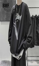 Fall Long Sleeve TShirt Fashion Loose Ulzzang Print Tops Hip Hop Oversized T Shirts Men Clothing Korean Style Clothes 2201249182866