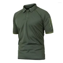 Men's T Shirts Summer T-shirt Polo Collar Quick Drying Military Outdoor Casual Hiking Short Sleeved