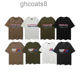 Trapstar T-shirts Men Designer White t Shirt Rainbow Towel Embroidery Decoding T-shirt Man Womens Tees Casual Loose Street Clothes 3B7B