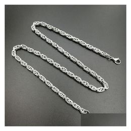 Chains Hip Hop Fashion Stainless Steel Men Necklace Chain Link Byzantine Tennis Cubin Bar Body Jewellery Wholesale Drop Delivery Jewellery Dhtpc