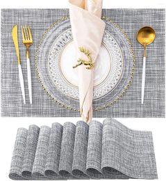 Table Mats 2/4PCS Placemats Washable Easy To Clean Dining Pads Durable PVC Weave Coasters Banquet Party Home Decor