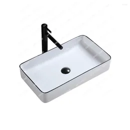 Bathroom Sink Faucets Table Basin Black European Style Wash Ceramic Rectangular Household Round Mini