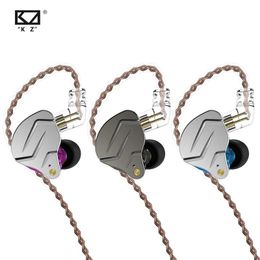 Headphones KZ ZSN Pro Wired Earphone Noice Cancelling Headphones HiFi Stereo Bass Earbuds Technology Electrostatic InEar HD Microphone