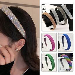 Shiny Full Rhinestone Headbands Sparkly Hair Hoop Crystal Beaded Hairbands Solid Colour Head Hoop Non-slip Hair Accessories 240119