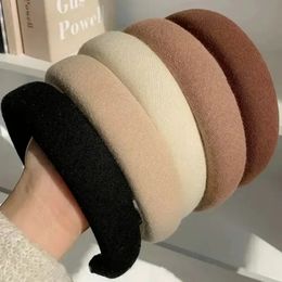 Fashion Sponge High Skull Top Hair Hoop Hair Bands for Women Girls Solid Colour Headbands Wide Hairband Hair Accessories Headwear 240119