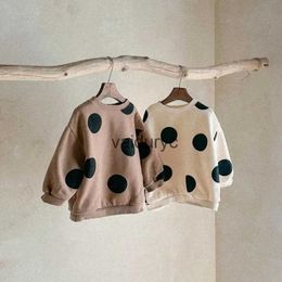 Hoodies Sweatshirts 2023 Winter Baby New Baby Dot Print Print Long Sweeve Sweatshirt بالإضافة