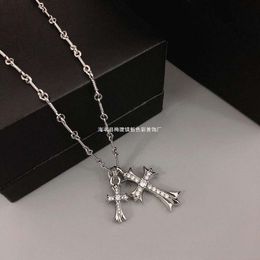 2024 Designer Brand Cross CH Necklace for Women Luxury Chromes Diamond Double Couple Collar Chain Gift Heart Men Classic Jewellery Pendant Neckchain KXMQ