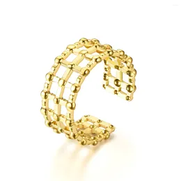 Cluster Rings Cool Stainless Steel Irregular Open Unique Designed Gold Colour Finger For Men Women Punk Jewellery Gifts Wholesale