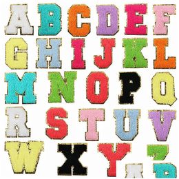 Sewing Notions & Tools Notions 26 Letters Sequin Chenille Embroidery Alphabet Iron On Es Bags Jeans Clothes Felt Letter Garment Diy A Dhrkp