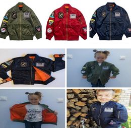 New Autumn and winter thickened fleece child pilot MA-1 jacket thickened baby coat Hip-hop casualHip-hop casual boys/girls large and middle children baseball jacket