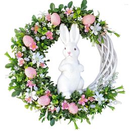 Decorative Flowers Easter Egg Wreaths Acrylic Wreath Indoor Outdoor Hanging Ornaments Home Front Door Party Decorations