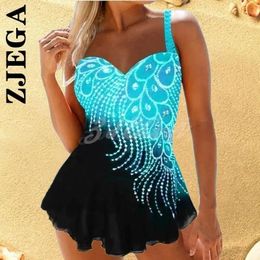 Wear Zjega High Waist Swimwear Women's Sexy Backless Tankini Two Pieces Vneck Patchwork Padded Push Up Swimsuit Summer Beachwear