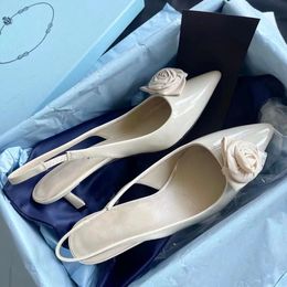 Elegant Design Women Modellerie Leather Sandals Shoes Brushed Leather White Black Slingback Party Wedding Lady Walking EU35-42