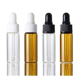 5ml amber empty mini glass sample essential oil eye dropper vials tester bottle 531Q